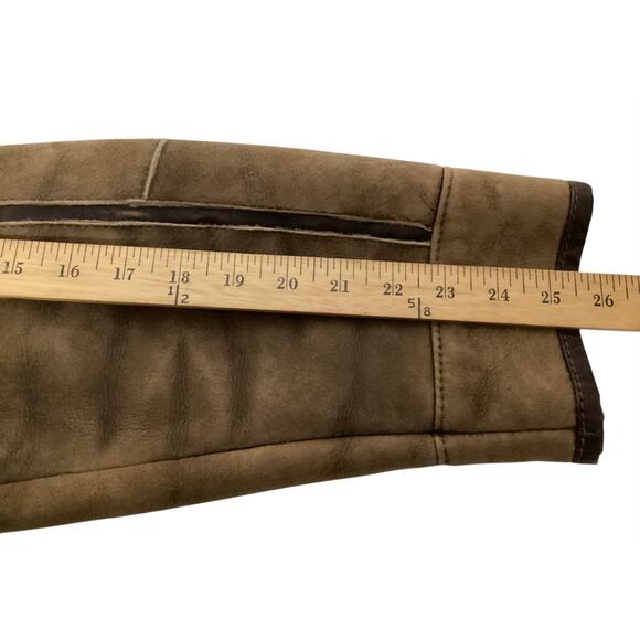 GIMO’S Mens Real Sherling Sheepskin Suede Jacket Brown Zip Flying Pilot sz XL - Picture 5 of 8